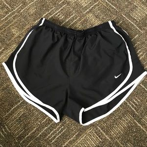 Black and White Nike Track Shorts